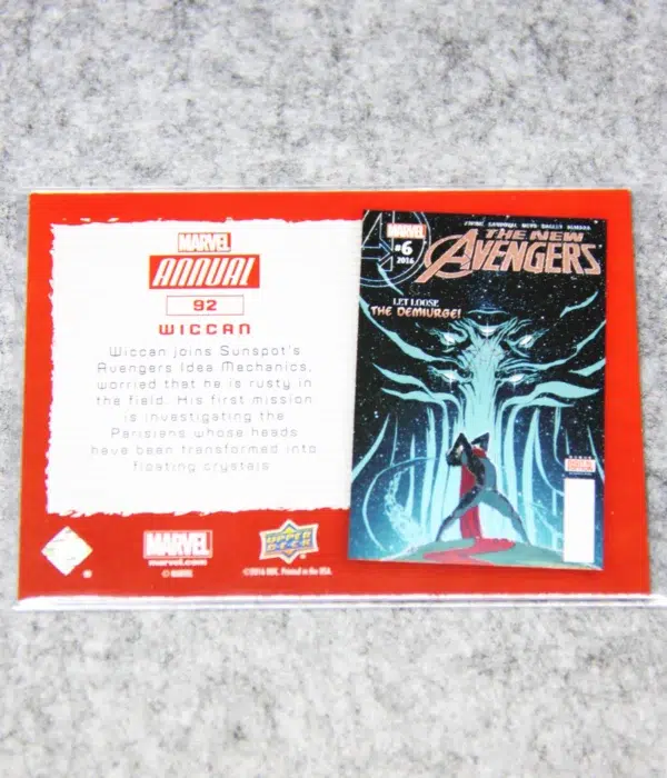 2016 Wiccan #92 Upper Deck Marvel Annual The New Avengers - back