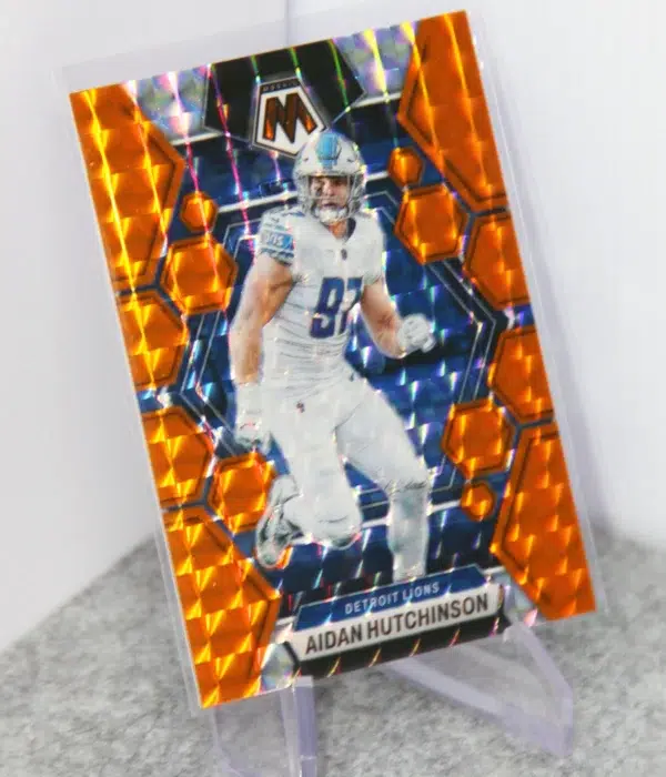 2021 Aidan Hutchinson #189 Panini Mosaic Orange Reactive Prizm SN#114 - stand