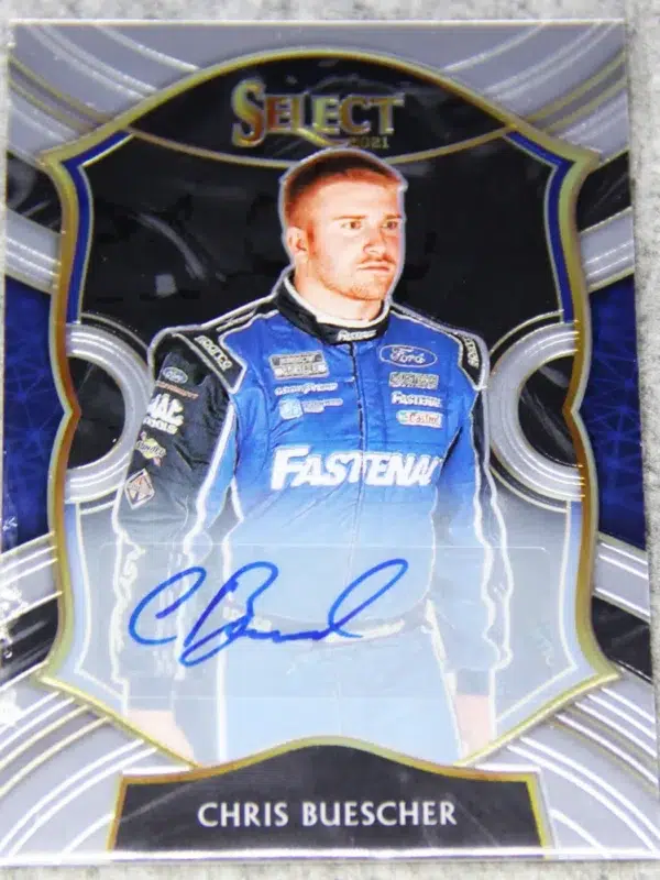 2021 Chris Buescher #82 Panini Nascar Chronicles Select Autograph - front