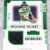 2021 Elijah Moore #RTS-EMO Panini Contenders Green Rookie Ticket RC Patch - front