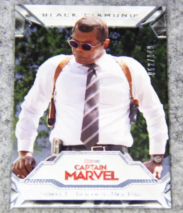 2021 Samuel L. Jackson as Nick Fury #87 Upper Deck Marvel Captain Marvel Black Diamond SN#52 - front