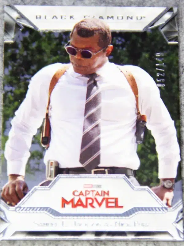 2021 Samuel L. Jackson as Nick Fury #87 Upper Deck Marvel Captain Marvel Black Diamond SN#52 - front