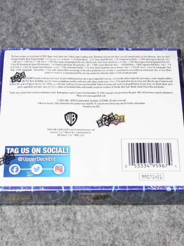 2021 Upper Deck Space Jam 2 A New Legacy Hobby Box - Sealed - back