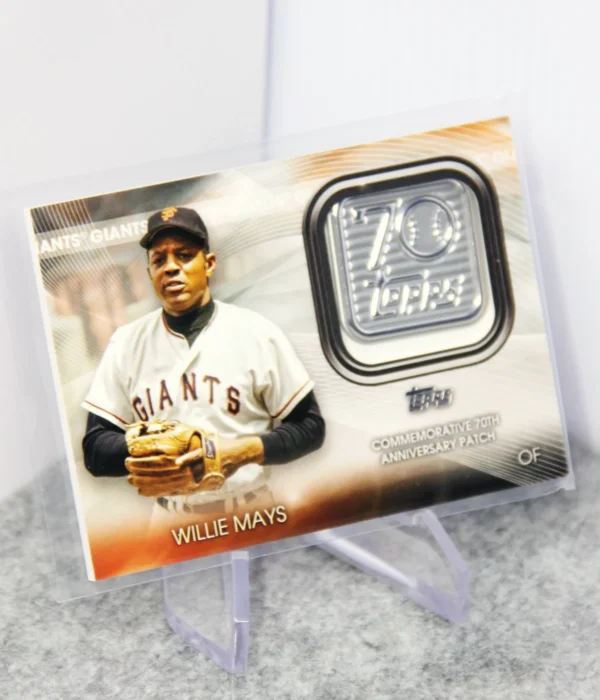 2021 Willie Mays #70LP-WM Topps Series 1 Commemorative 70th Anniversary Logo Patch - stand