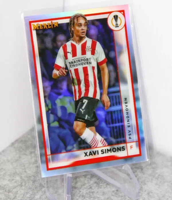 2022-23 Xavi Simons #107 Topps Merlin UEFA Europa League Refractor - stand
