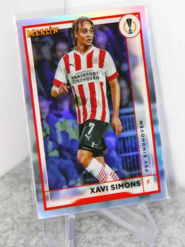 2022-23 Xavi Simons #107 Topps Merlin UEFA Europa League Refractor - stand