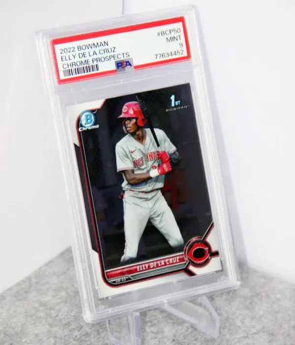 2022 Elly De La Cruz #BCP-50 Topps Bowman Chrome Prospects 1st Bowman RC PSA 9 MINT - stand