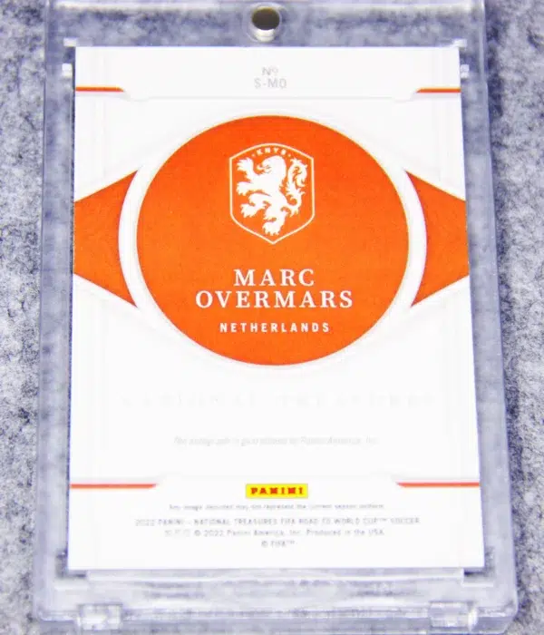 2022 Marc Overmars #S-MO Panini National Treasures FIFA World Cup Autograph SN#55 - back