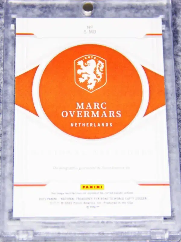 2022 Marc Overmars #S-MO Panini National Treasures FIFA World Cup Autograph SN#55 - back