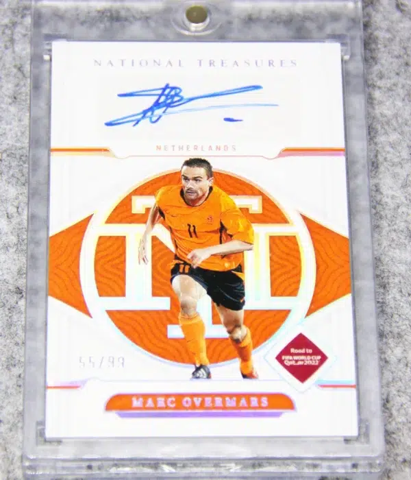 2022 Marc Overmars #S-MO Panini National Treasures FIFA World Cup Autograph SN#55 - front