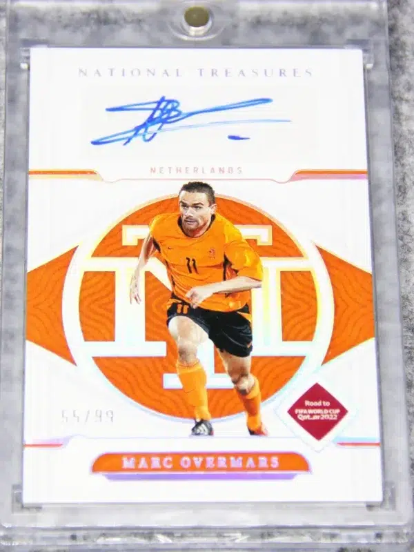 2022 Marc Overmars #S-MO Panini National Treasures FIFA World Cup Autograph SN#55 - front