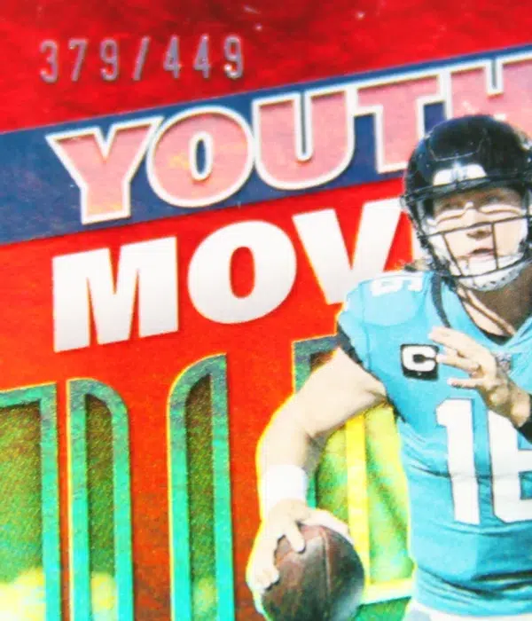 2022 Trevor Lawrence #YM-6 Panini Prestige Youth Movement Xtra Points Red Parallel SN#379 - detail