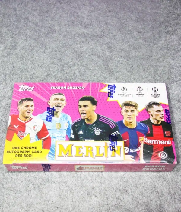 2023-24 Topps Chrome Merlin UEFA Club Competitions Soccer Hobby Box - Sealed - front