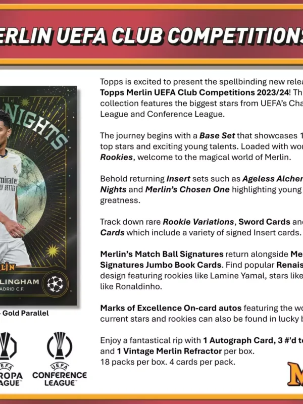 2023-24 Topps Chrome Merlin UEFA Club Competitions Soccer Hobby Box - Sealed - supplier6