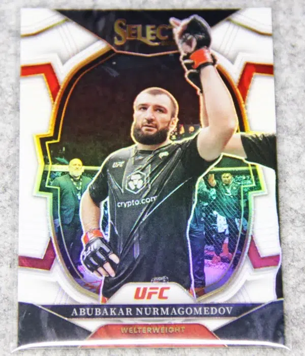 2023 Abubakar Nurmagomedov #8 Panini Select Concourse White Prizm SN#33 - front