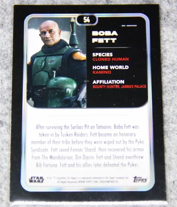 2023 Boba Fett #54 Topps Star Wars The Book of Boba Fett - back