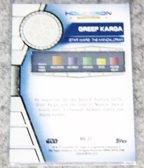 2023 Greef Karga #BH-17 Topps Star Wars The Mandalorian Green Parallel - back