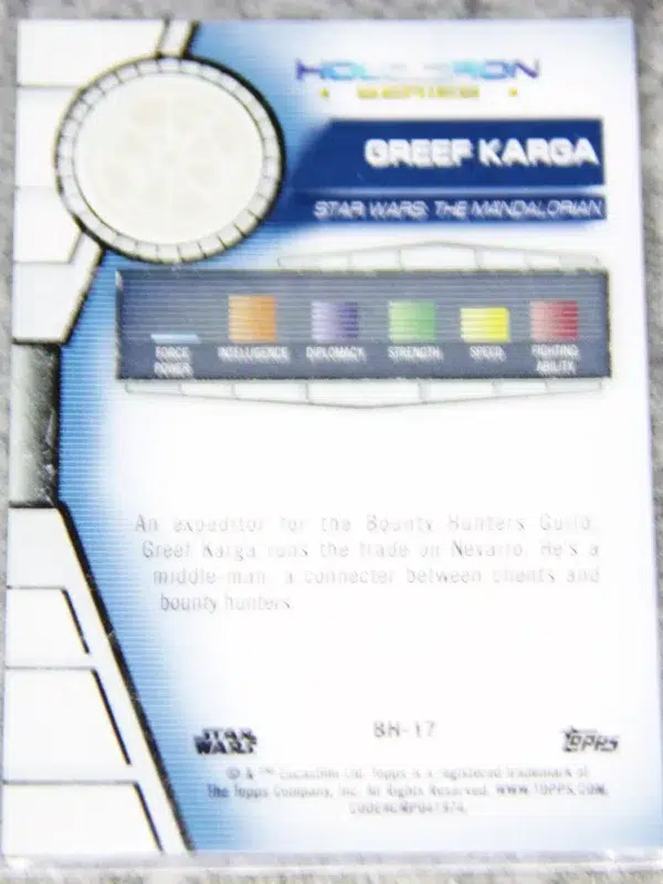 2023 Greef Karga #BH-17 Topps Star Wars The Mandalorian Green Parallel - back