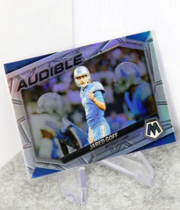 2023 Jared Goff #AS-JG Panini Mosaic Audible Silver Prizm - stand