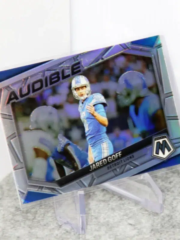 2023 Jared Goff #AS-JG Panini Mosaic Audible Silver Prizm - stand