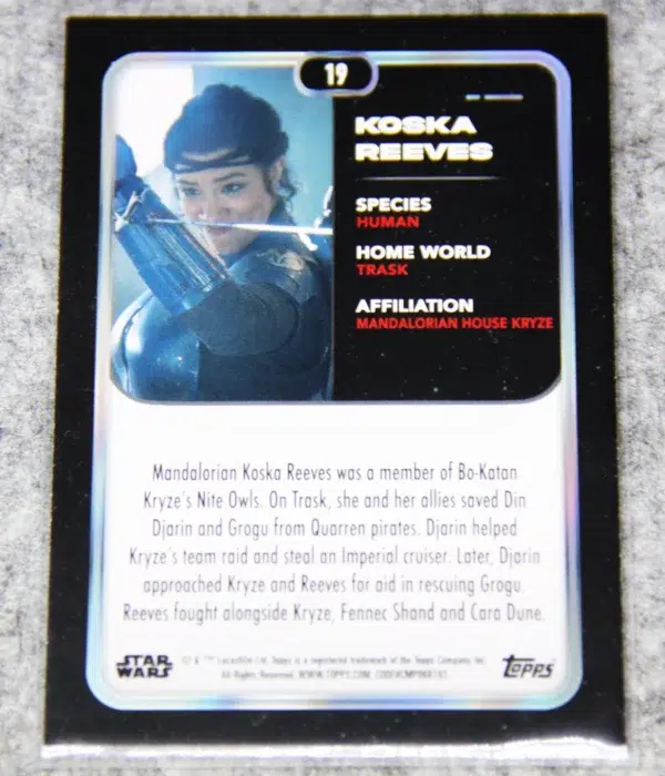 2023 Koska Reeves #19 Topps Star Wars The Mandalorian - back