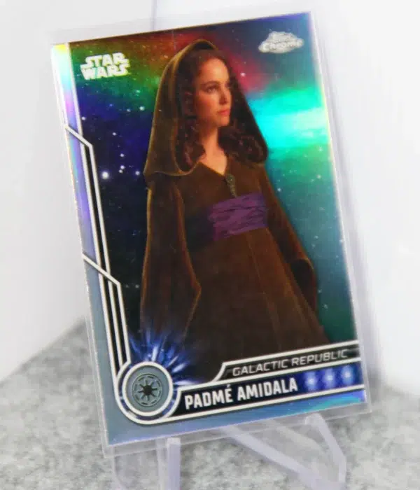 2023 Padme Amidala #49 Topps Star Wars Chrome Galactic Republic Refractor - stand