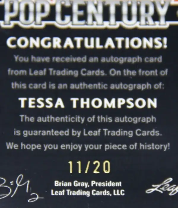 2023 Tessa Thompson #BA-TT2 Leaf Pop Century 1st Pop Century Auto Silver Wave SN#11 - detail