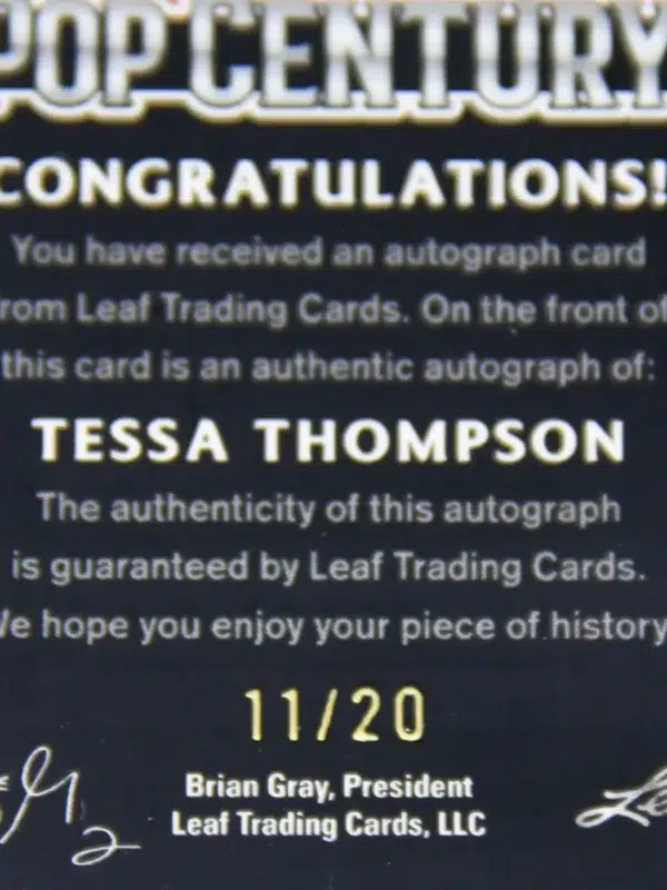 2023 Tessa Thompson #BA-TT2 Leaf Pop Century 1st Pop Century Auto Silver Wave SN#11 - detail