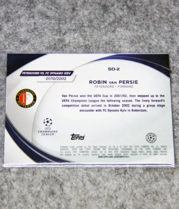 2024 Robin van Persie #SD-2 Topps Chrome UEFA Champions League Starball Debut Refractor - back