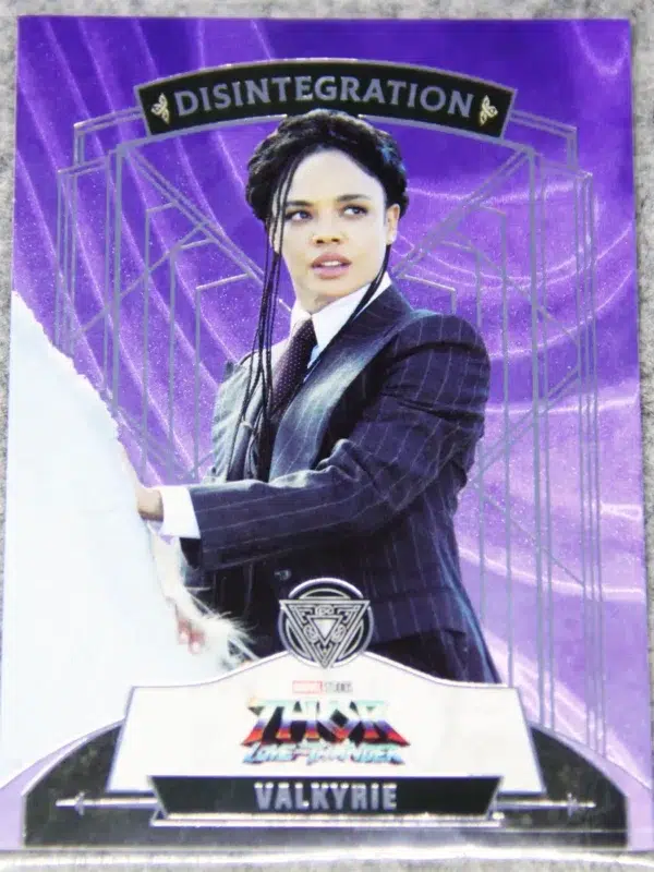 2024 Tessa Thompson as Valkyrie #CC-66 Marvel Finding Unicorn Disintegration Thunder Purple Foil Lava SN#92 - front