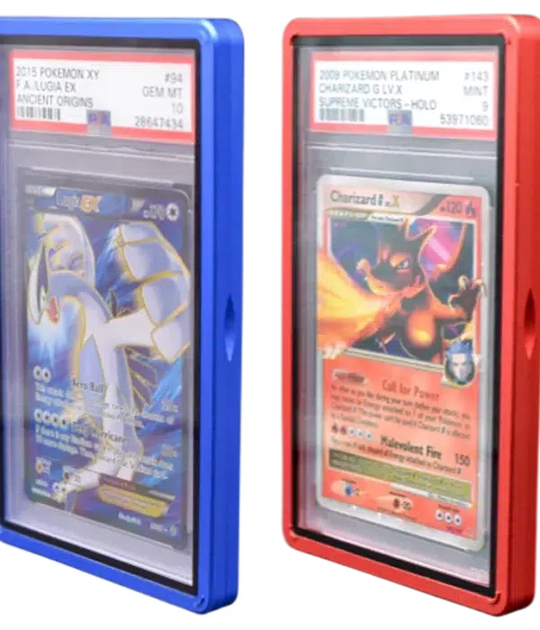 Premium Graded Card Protector Case for PSA Slabs - red and blue