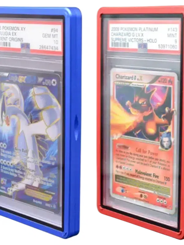 Premium Graded Card Protector Case for PSA Slabs - red and blue