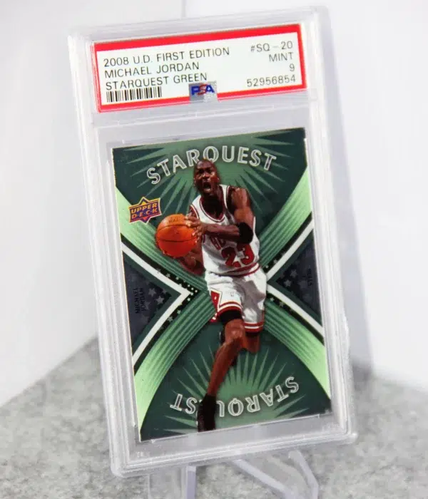 2008-09 Michael Jordan #SQ-20 Upper Deck First Edition Starquest Green PSA 9 MINT - stand