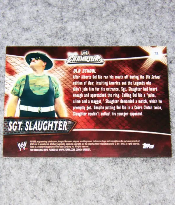 2011 Sgt. Slaughter #72 Topps WWE Champions Wrestling - back