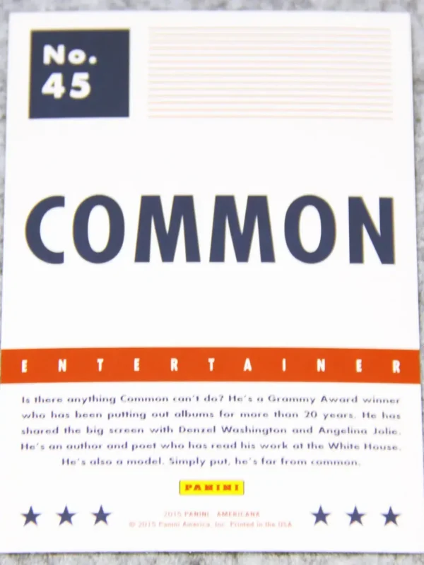 2015 Common #45 Panini Americana Entertainer Blue Parallel - back