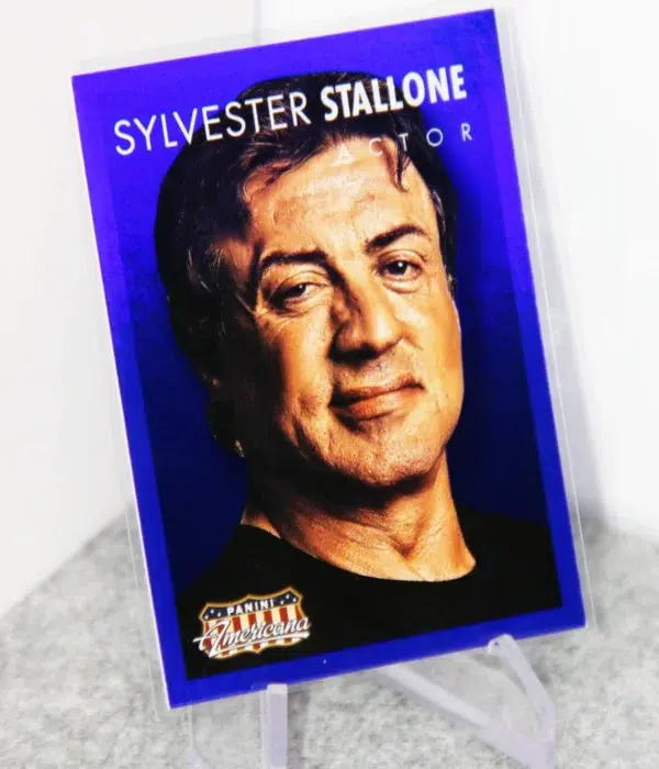 2015 Sylvester Stallone #35 Panini Americana Actor Blue Parallell - stand