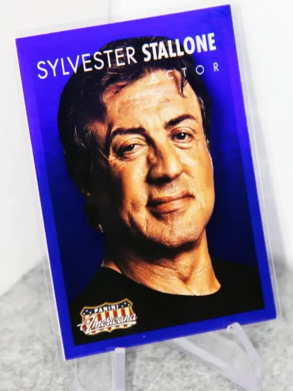 2015 Sylvester Stallone #35 Panini Americana Actor Blue Parallell - stand