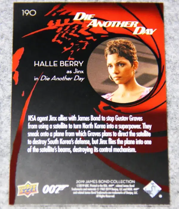 2019 Halle Berry as Giacinta Jinx Johnson #190 Upper Deck 007 James Bond Collection - back