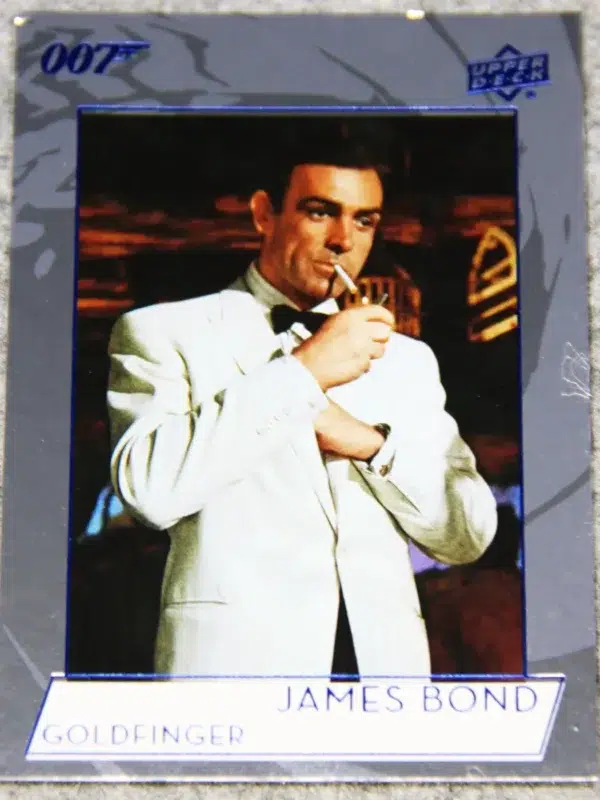 2019 Sean Connery as James Bond #56 Upper Deck 007 James Bond Collection Blue Silver Foil - front