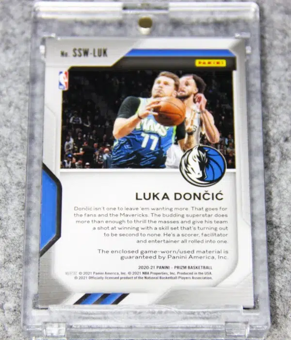 2020-21 Luka Doncic #SSW-LUK Panini Prizm Sensational Swatches - back