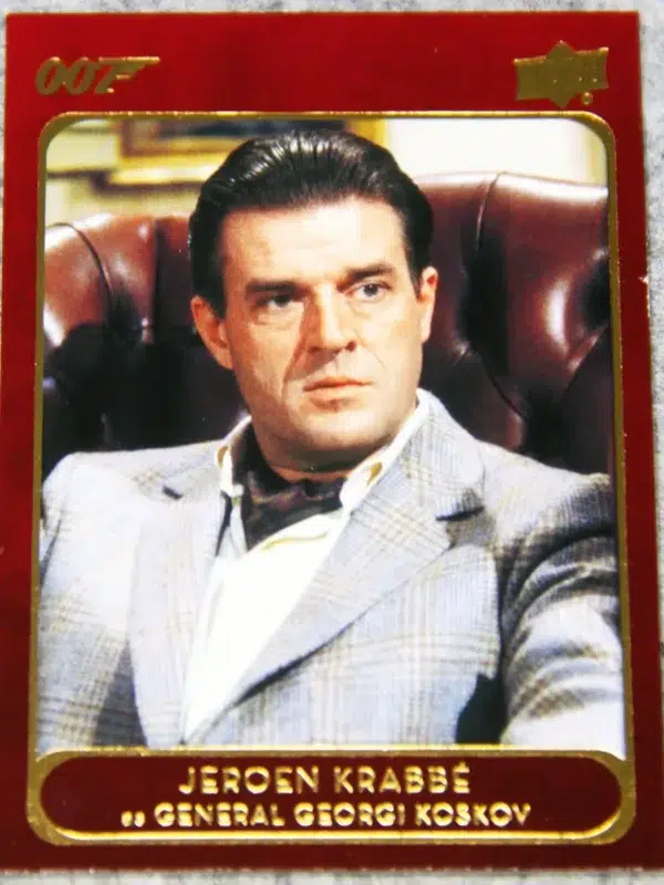 2020 Jeroen Krabbe as General Georgi Koskov #52 UD 007 James Bond Villains & Henchmen Red - front