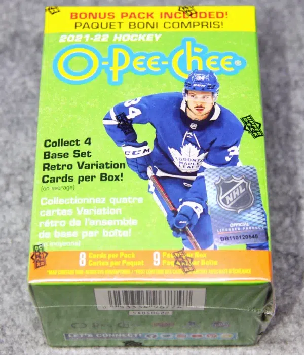 2021-22 Upper Deck O-Pee-Chee Hockey NHL Blaster Box - Sealed - front