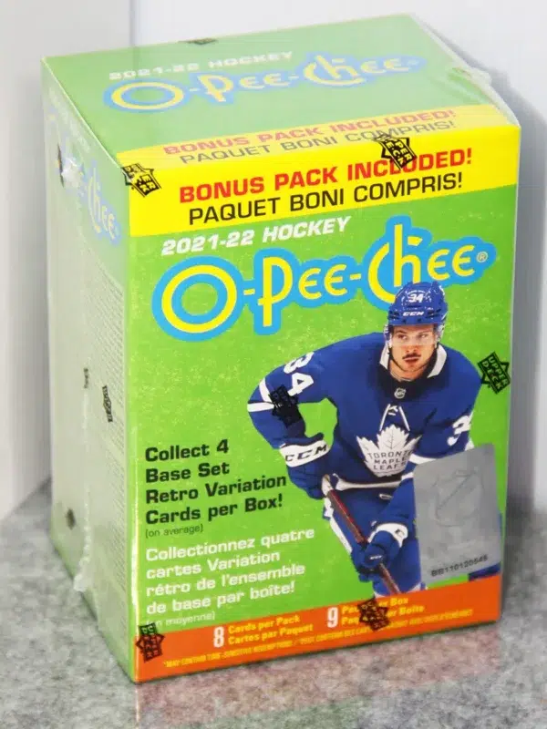 2021-22 Upper Deck O-Pee-Chee Hockey NHL Blaster Box - Sealed - stand