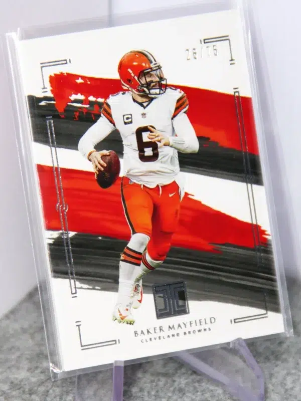 2021 Baker Mayfield #22 Panini Impeccable Football Silver SN#26 - stand