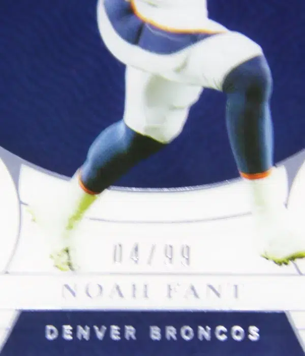 2021 Noah Fant #12 Panini National Treasures Football SN#4 - detail