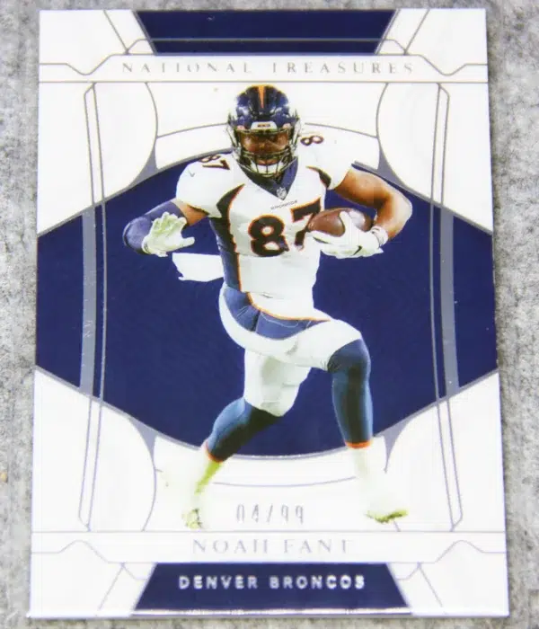 2021 Noah Fant #12 Panini National Treasures Football SN#4 - front
