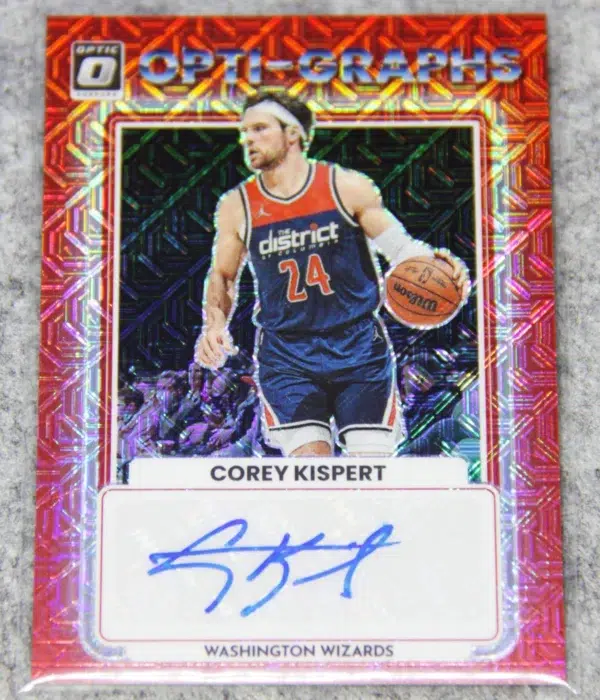 2022-23 Corey Kispert #OG-CKP Panini Donruss Optic Choice Opti-Graphs Red Mojo Autograph - front