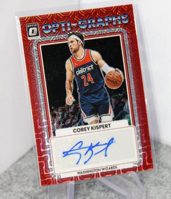 2022-23 Corey Kispert #OG-CKP Panini Donruss Optic Choice Opti-Graphs Red Mojo Autograph - stand
