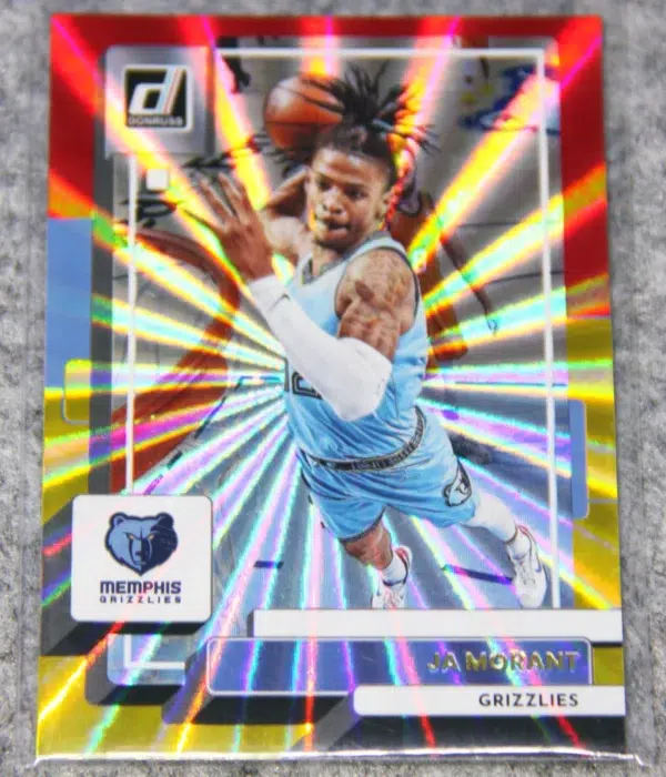 2022-23 Ja Morant #156 Panini Donruss Red Yellow Holo Laser - front