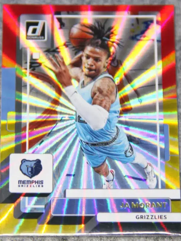 2022-23 Ja Morant #156 Panini Donruss Red Yellow Holo Laser - front